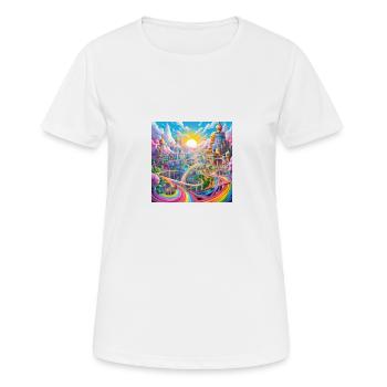 icecrusher Cartographic Pencil Art Color - Frauen T-Shirt atmungsaktiv - Weiß - Vorne - AI Model Female 172 dark (172cm)