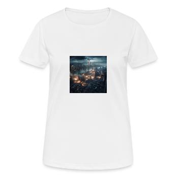 New York city en feu - T-shirt respirant Femme - blanc - Devant - AI Model Female 172 dark (172cm)