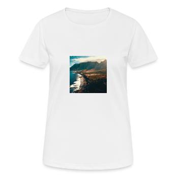 Montagnes de l’île - T-shirt respirant Femme - blanc - Devant - AI Model Female 172 dark (172cm)