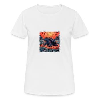 save the turtles diving turtle geek turtle lover - Women's Breathable T-Shirt - white - Front - AI Model Female 172 dark (172cm)