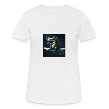 Croco pierreux - T-shirt respirant Femme - blanc - Devant - AI Model Female 172 dark (172cm)