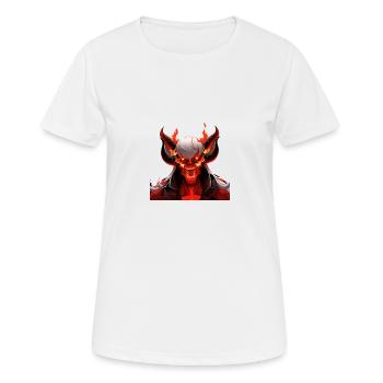 Le feu à 4 cornes et le diable d’été - T-shirt respirant Femme - blanc - Devant - AI Model Female 172 dark (172cm)