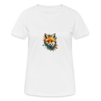 Renard dessiné - T-shirt respirant Femme - blanc - Devant - AI Model Female 172 dark (172cm)