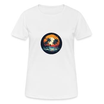 Strandurlaub im Design: Tropenflair zum Anziehen - Frauen T-Shirt atmungsaktiv - Weiß - Vorne - AI Model Female 172 dark (172cm)