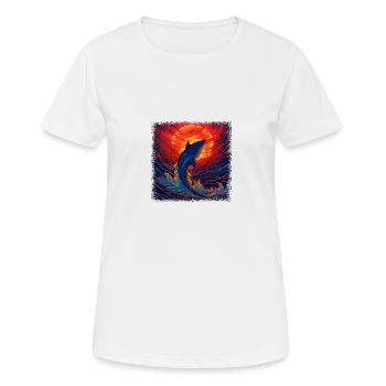 happy aquatic environment animal protection water - Women's Breathable T-Shirt - white - Front - AI Model Female 172 dark (172cm)