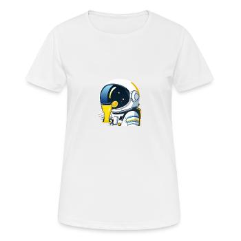 Un astronaute boit du thé au citron - T-shirt respirant Femme - blanc - Devant - AI Model Female 172 dark (172cm)