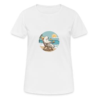 Eisbär im Urlaub - Frauen T-Shirt atmungsaktiv - Weiß - Vorne - AI Model Female 172 dark (172cm)