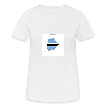 Botswana (Botswana) flag, map - Women's Breathable T-Shirt - white - Front - AI Model Female 172 dark (172cm)