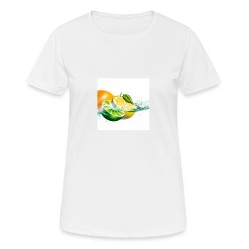 Zitrusfrüchte Splash - Frauen T-Shirt atmungsaktiv - Weiß - Vorne - AI Model Female 172 dark (172cm)