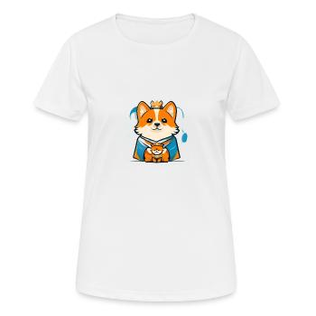 Mignon chien roi - T-shirt respirant Femme - blanc - Devant - AI Model Female 172 dark (172cm)