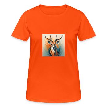 Le cerf PolyDream - T-shirt respirant Femme - orange néon - Devant - AI Model Female 172 dark (172cm)