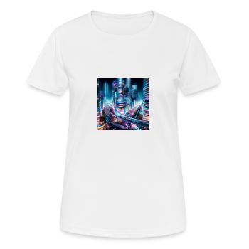 Ville nocturne futuriste - T-shirt respirant Femme - blanc - Devant - AI Model Female 172 dark (172cm)