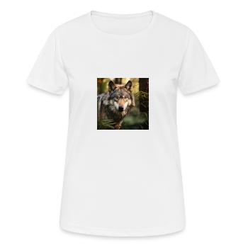 Die Kraft des Wolfes - Frauen T-Shirt atmungsaktiv - Weiß - Vorne - AI Model Female 172 dark (172cm)