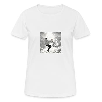 himmel petrus cartoon comic - Frauen T-Shirt atmungsaktiv - Weiß - Vorne - AI Model Female 172 dark (172cm)