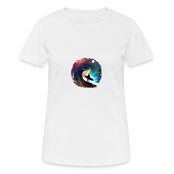Wellenreiter - Frauen T-Shirt atmungsaktiv - Weiß - Vorne - AI Model Female 172 dark (172cm)