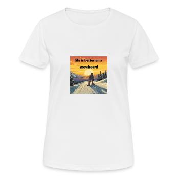 Snowboard Loving Retro Sunset Style - T-shirt respirant Femme - blanc - Devant - AI Model Female 172 dark (172cm)