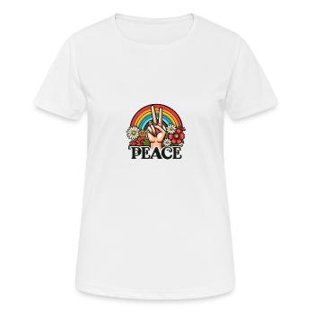 Peace sign - Women's Breathable T-Shirt - white - Front - AI Model Female 172 dark (172cm)
