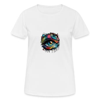 L’œil de l’art de la rue - T-shirt respirant Femme - blanc - Devant - AI Model Female 172 dark (172cm)