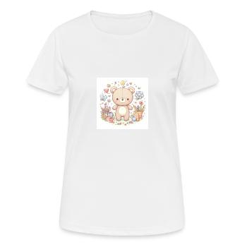 Süßer Bär mit Blumen - Frauen T-Shirt atmungsaktiv - Weiß - Vorne - AI Model Female 172 dark (172cm)