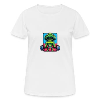 Brocoli pompe - T-shirt respirant Femme - blanc - Devant - AI Model Female 172 dark (172cm)