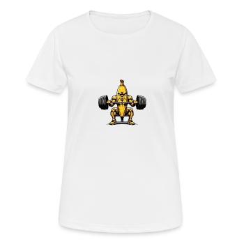 Sérieux Banane Curling - T-shirt respirant Femme - blanc - Devant - AI Model Female 172 dark (172cm)