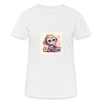 Affe nachdenklich - Frauen T-Shirt atmungsaktiv - Weiß - Vorne - AI Model Female 172 dark (172cm)