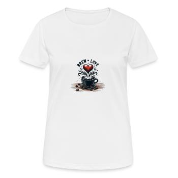 Brew Love - Women's Breathable T-Shirt - white - Front - AI Model Female 172 dark (172cm)