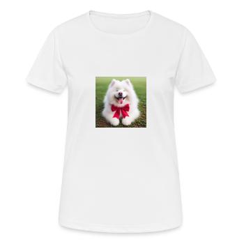 Samojede Welpe - Frauen T-Shirt atmungsaktiv - Weiß - Vorne - AI Model Female 172 dark (172cm)