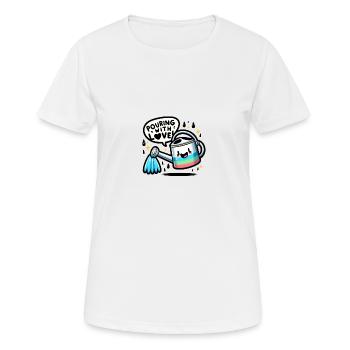 Verser avec amour - T-shirt respirant Femme - blanc - Devant - AI Model Female 172 dark (172cm)