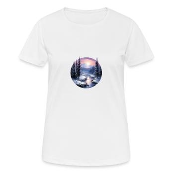 Winterzauberlandschaft - Frauen T-Shirt atmungsaktiv - Weiß - Vorne - AI Model Female 172 dark (172cm)