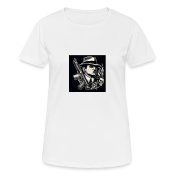 Old school Gangster - Frauen T-Shirt atmungsaktiv - Weiß - Vorne - AI Model Female 172 dark (172cm)