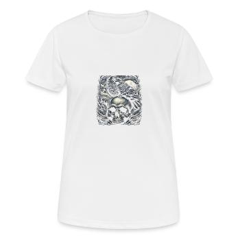 Veillée nocturne - T-shirt respirant Femme - blanc - Devant - AI Model Female 172 dark (172cm)
