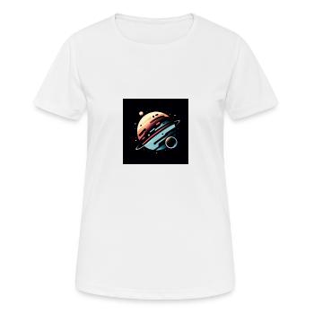 Élégance cosmique - T-shirt respirant Femme - blanc - Devant - AI Model Female 172 dark (172cm)