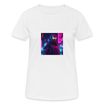Soldat futuriste - T-shirt respirant Femme - blanc - Devant - AI Model Female 172 dark (172cm)
