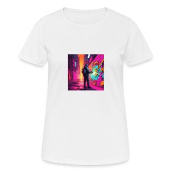Graffiti Sprayer - Frauen T-Shirt atmungsaktiv - Weiß - Vorne - AI Model Female 172 dark (172cm)