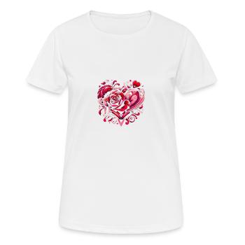 Romance in Bloom - Women's Breathable T-Shirt - white - Front - AI Model Female 172 dark (172cm)