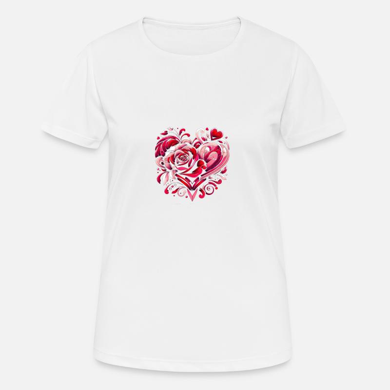 Romance in Bloom - Women's Breathable T-Shirt - white