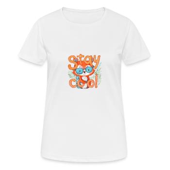 Stay Cool Clever Cute Casual Fox avec des lunettes - T-shirt respirant Femme - blanc - Devant - AI Model Female 172 dark (172cm)
