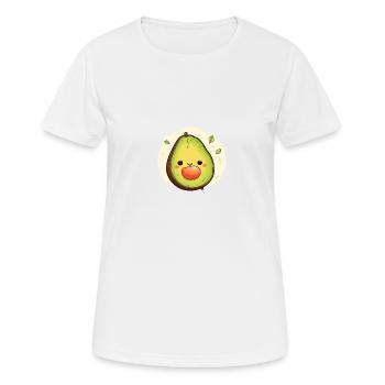 Avocat heureux avec noyau - T-shirt respirant Femme - blanc - Devant - AI Model Female 172 dark (172cm)