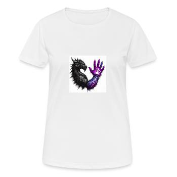 dragon staring at the hand birthmark - Women's Breathable T-Shirt - white - Front - AI Model Female 172 dark (172cm)