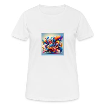 Flux de couleurs de l’abstraction - T-shirt respirant Femme - blanc - Devant - AI Model Female 172 dark (172cm)