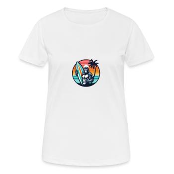 Surfbrett-Gorilla - Frauen T-Shirt atmungsaktiv - Weiß - Vorne - AI Model Female 172 dark (172cm)