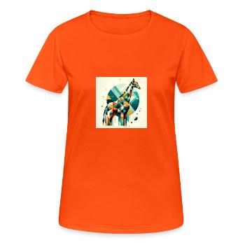 Geometric 1 - Frauen T-Shirt atmungsaktiv - Neonorange - Vorne - AI Model Female 172 dark (172cm)