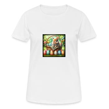 ein süßer hase sitzt in einem Korb - Frauen T-Shirt atmungsaktiv - Weiß - Vorne - AI Model Female 172 dark (172cm)