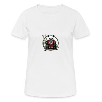 Panda Samouraï dans son jardin - T-shirt respirant Femme - blanc - Devant - AI Model Female 172 dark (172cm)