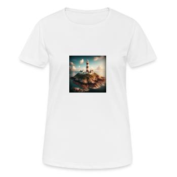 Un phare sur une île isolée - T-shirt respirant Femme - blanc - Devant - AI Model Female 172 dark (172cm)