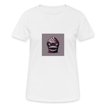 Angry Cupcake - Frauen T-Shirt atmungsaktiv - Weiß - Vorne - AI Model Female 172 dark (172cm)