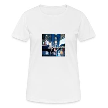 Times Square - Frauen T-Shirt atmungsaktiv - Weiß - Vorne - AI Model Female 172 dark (172cm)