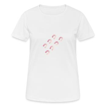 Fers à cheval - T-shirt respirant Femme - blanc - Devant - AI Model Female 172 dark (172cm)