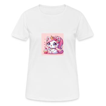 Unicorn Cat - Women's Breathable T-Shirt - white - Front - AI Model Female 172 dark (172cm)